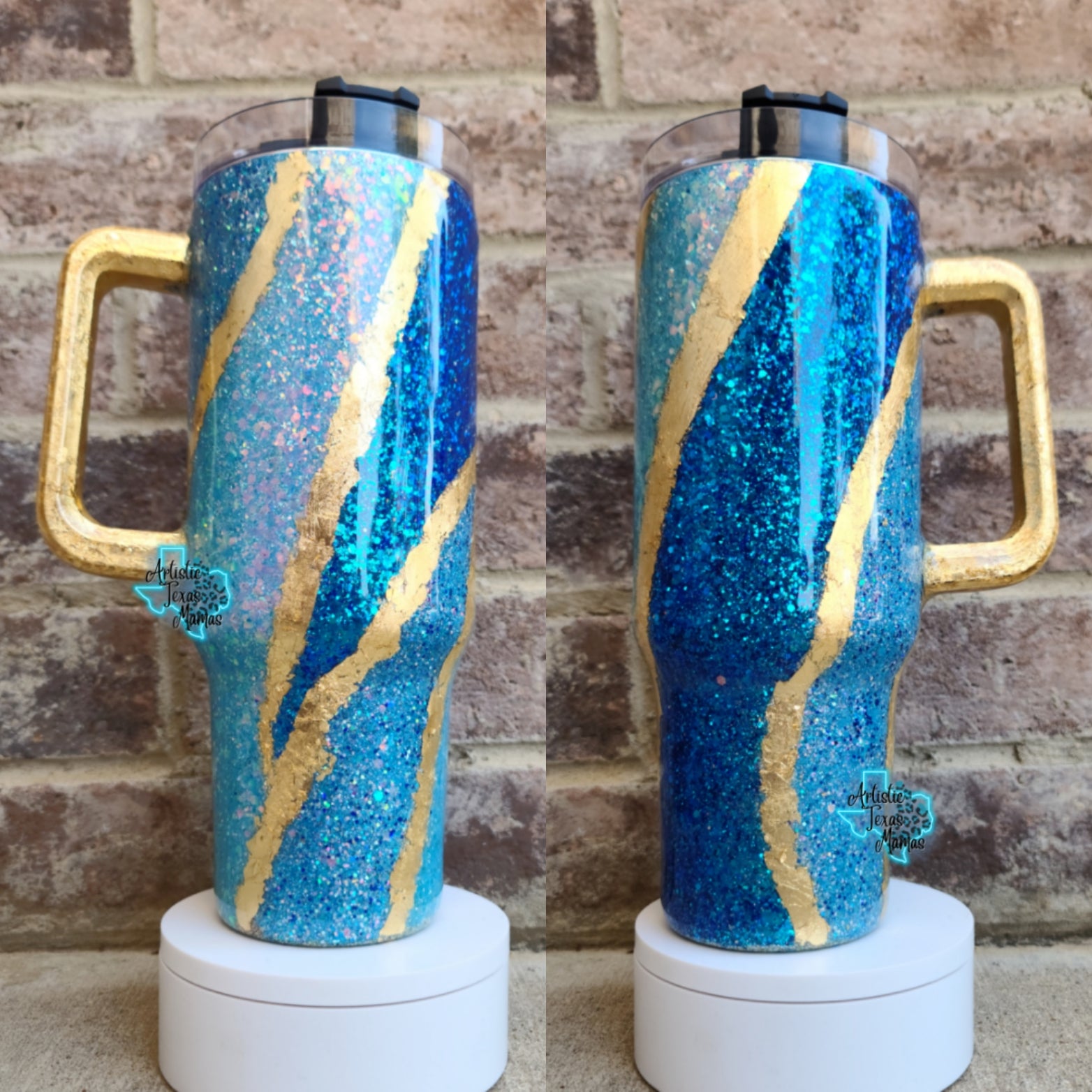 40oz Tumbler with Handle Royal Blue