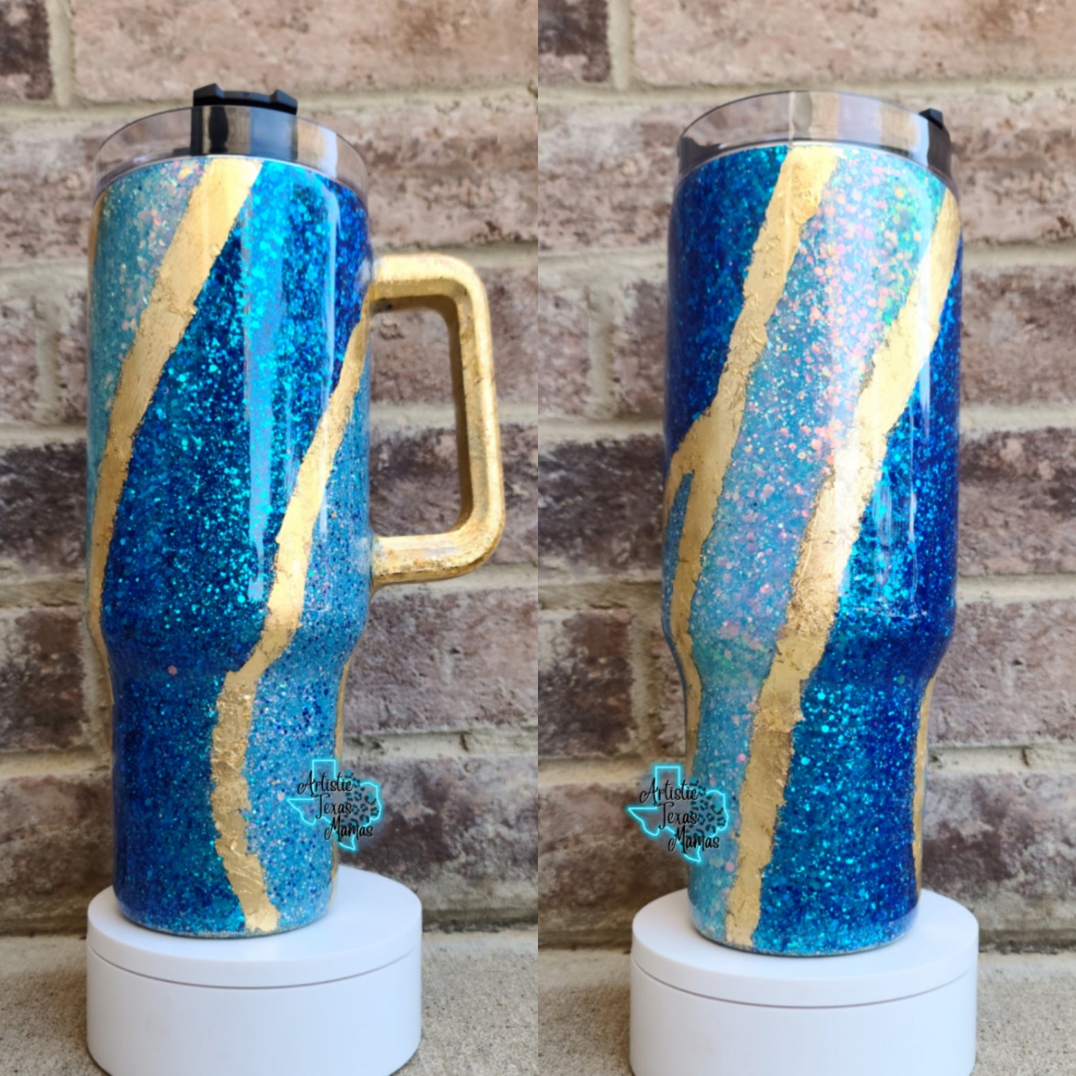 40oz Tumbler with Handle Royal Blue