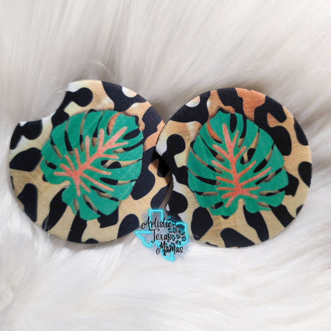 Leafy Leopard Car Coasters