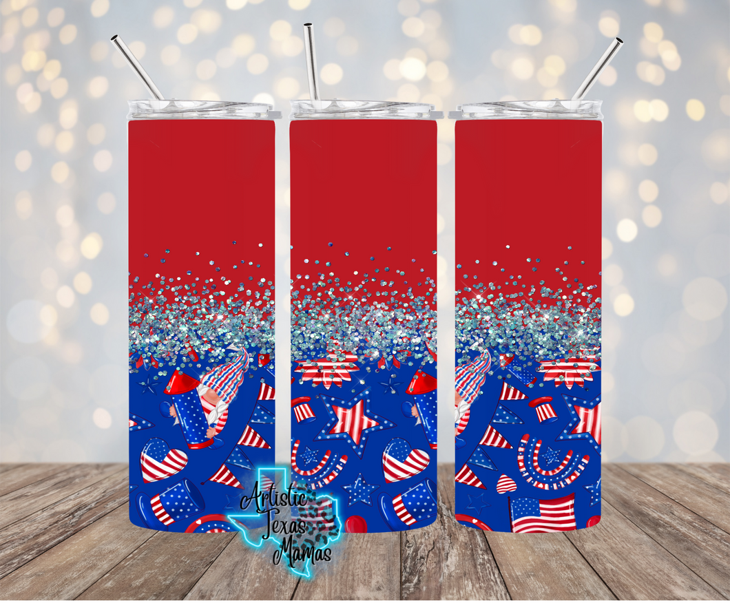 4th of July Ombre Sublimation Tumbler