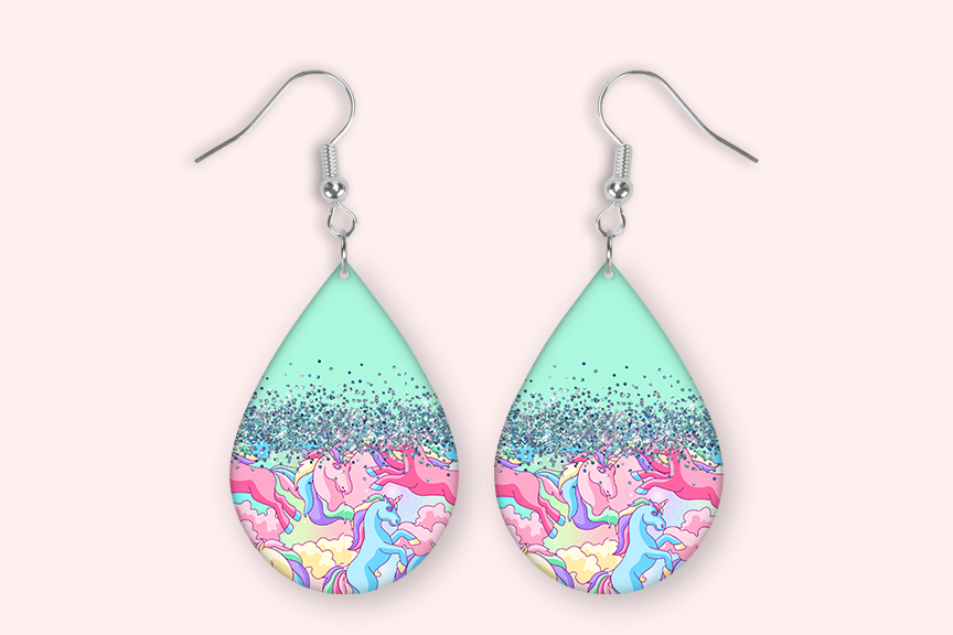 Teal Pastel Earrings