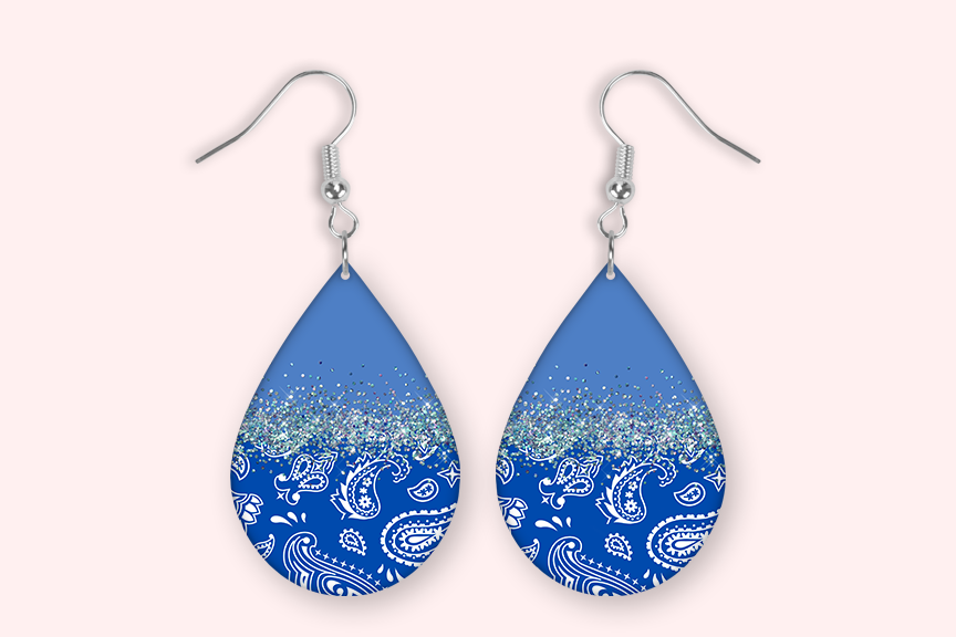 Blue Bandana Earrings