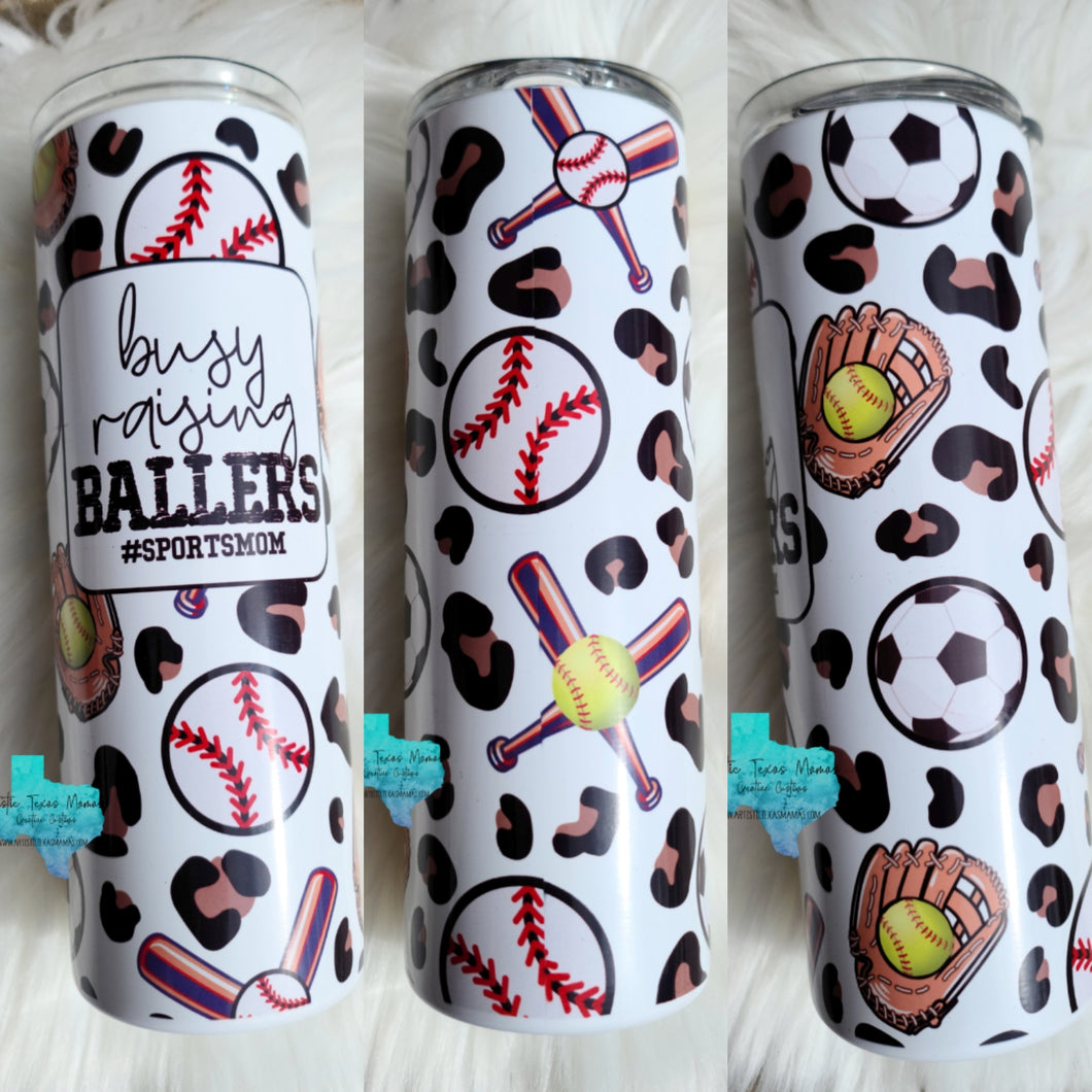 Busy Raising Ballers Sublimation Tumbler