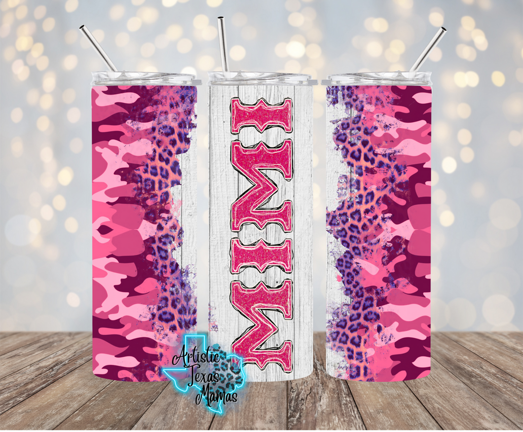 Pink Camo Mimi Sublimation Tumbler