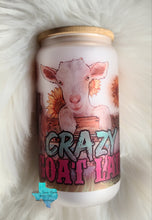 Load image into Gallery viewer, Crazy Goat Lady 16oz Glass Tumbler
