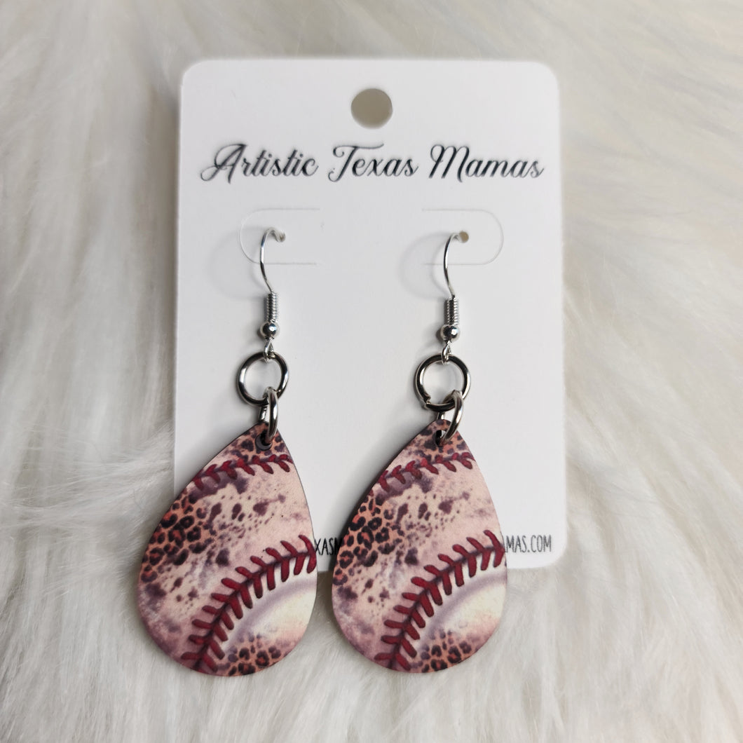 Baseball Leo Earrings