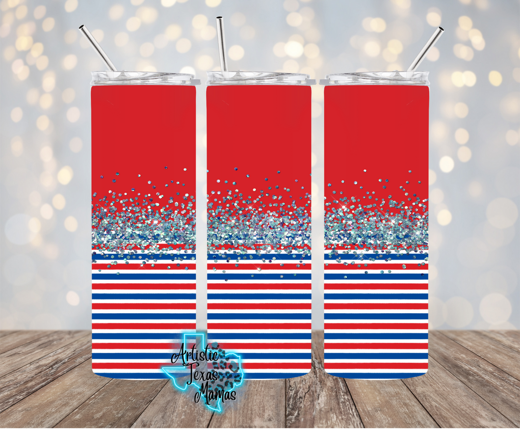 RWB Stripes Sublimation Tumbler